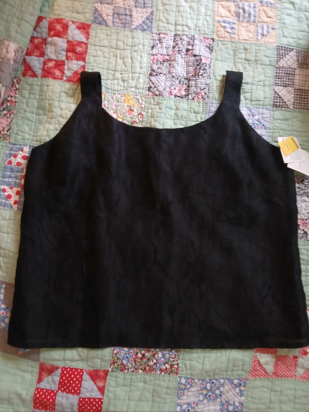 Connie Roberson 100% Silk Tank Semi Crop Blouse Textured Luxury Size 8